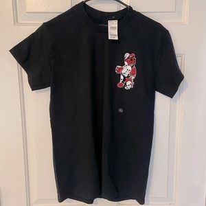 Tillys, Riot Society, black tee, short sleeve, graphic tee, good condition